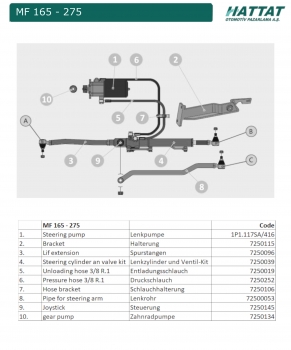 Hydromechanische Lenkhilfe Servo Nachrüstsatz passend für MF165 & 275 Massey Ferguson
